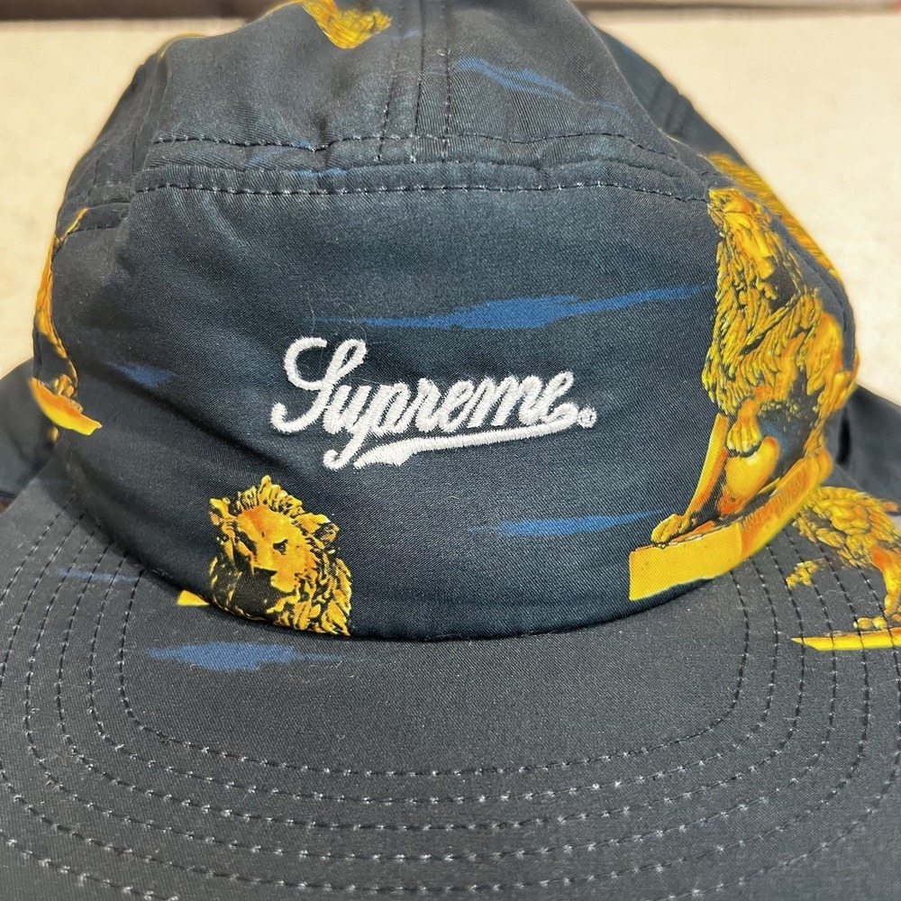 Supreme Lions Trail Hat S/M Navy Gold Earflap Camp Cap Box Logo FW13H65 NWT⁠ - Picture 3 of 9